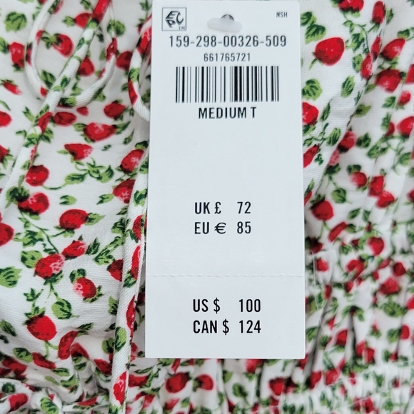 NWT Abercrombie & Fitch Smocked Tie-Front Maxi Dress Size Medium T. - Picture 5 of 9